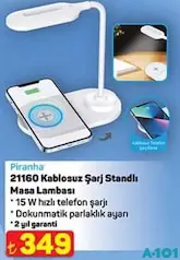 PİRANHA 21160 KABLOSUZ ŞARJ STANDLI MASA LAMBASI PİRANHA 21160 KABLOSUZ ŞARJ STANDLI MASA LAMBASI